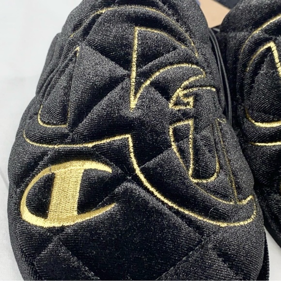 NWT Champion Sleepover Lux Black/Gold Men's Slipper Size 8 Men’s - Picture 5 of 13